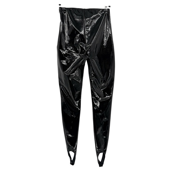 AMINA MUADDI X WOLFORD Latex Stirrup Legging Pant in Black Size US 6 - Picture 7 of 16
